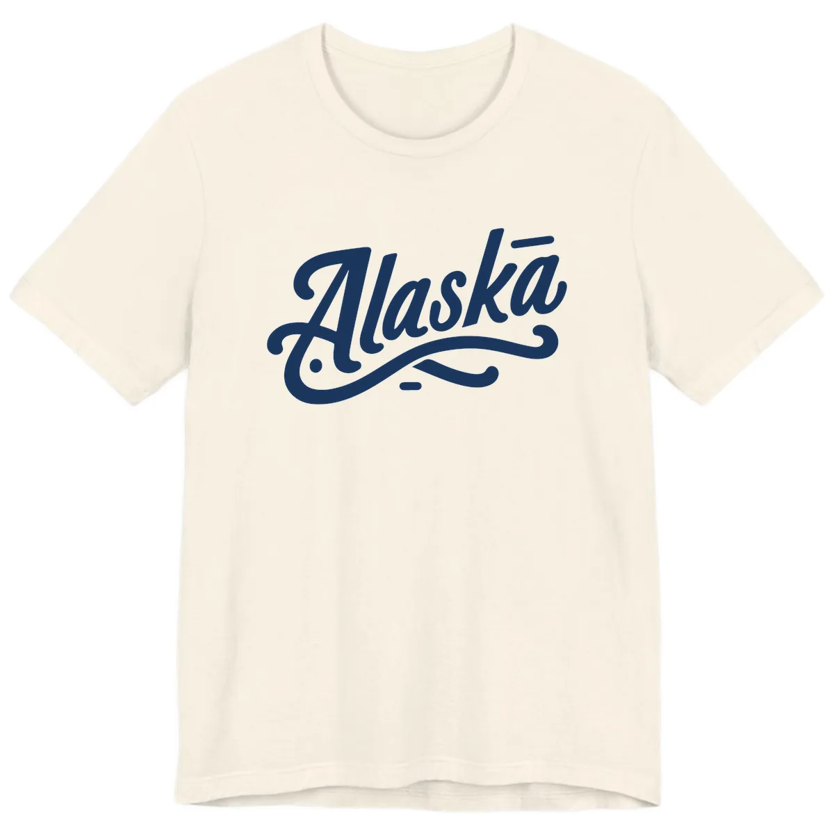 Alaska Script Calligraphy Lettering Premium T-Shirt in Natural