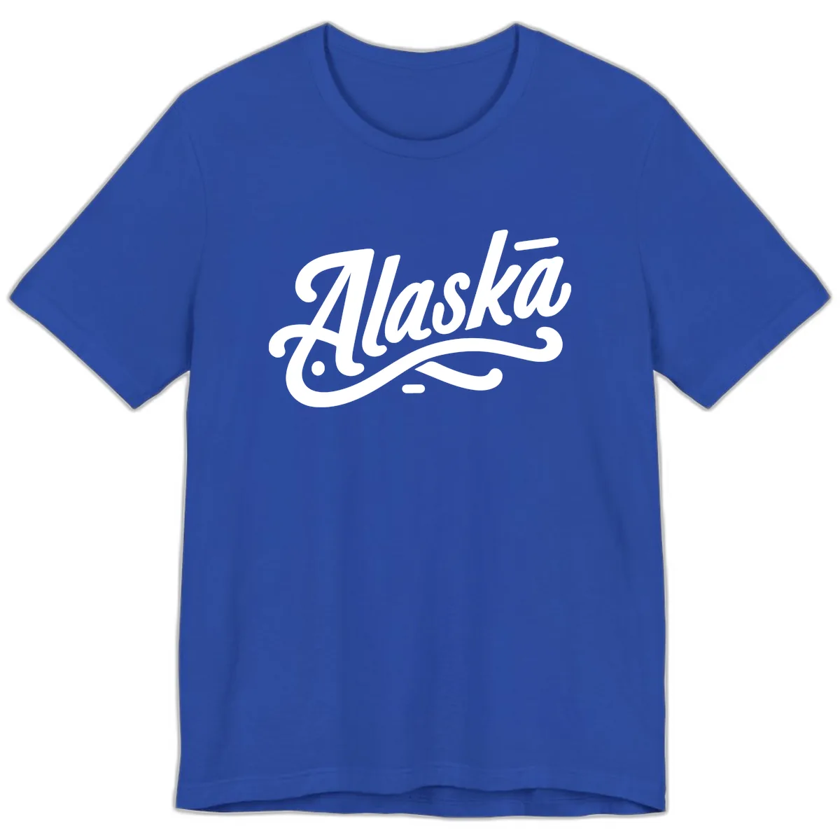 Alaska Script Calligraphy Lettering Premium T-Shirt in True Royal