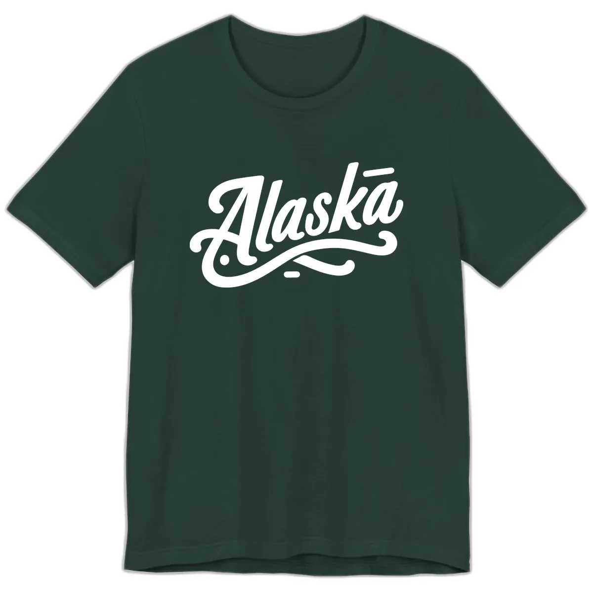 Alaska Script Calligraphy Lettering Premium T-Shirt in Forest