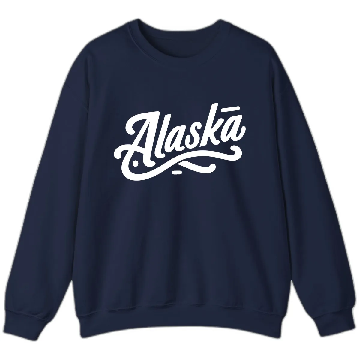 Alaska Script Calligraphy Lettering Sweatshirt in Navy