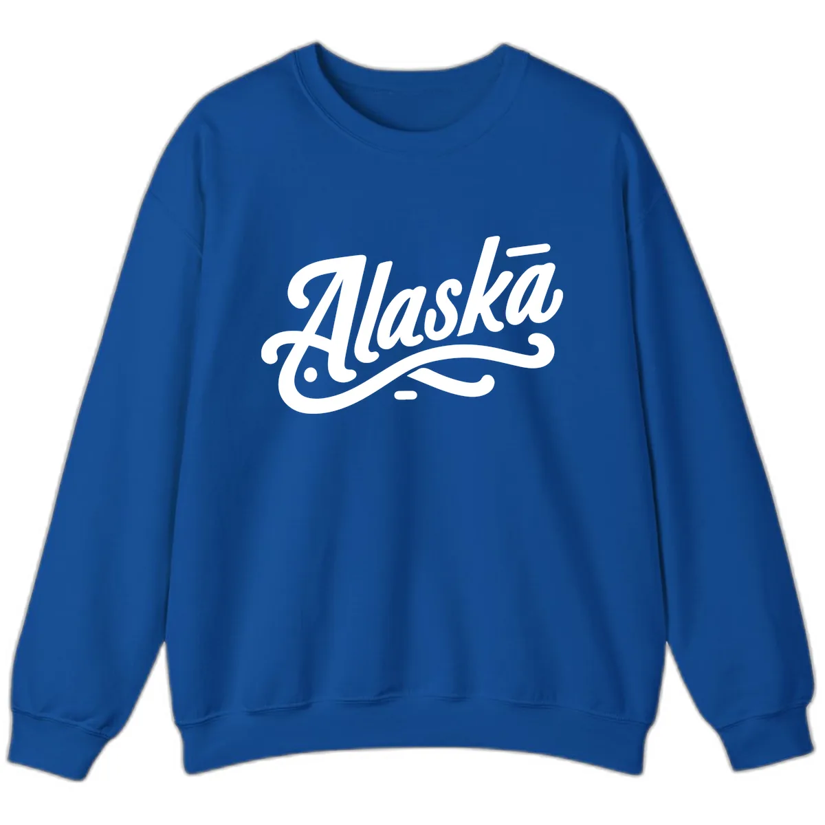 Alaska Script Calligraphy Lettering Sweatshirt in Royal