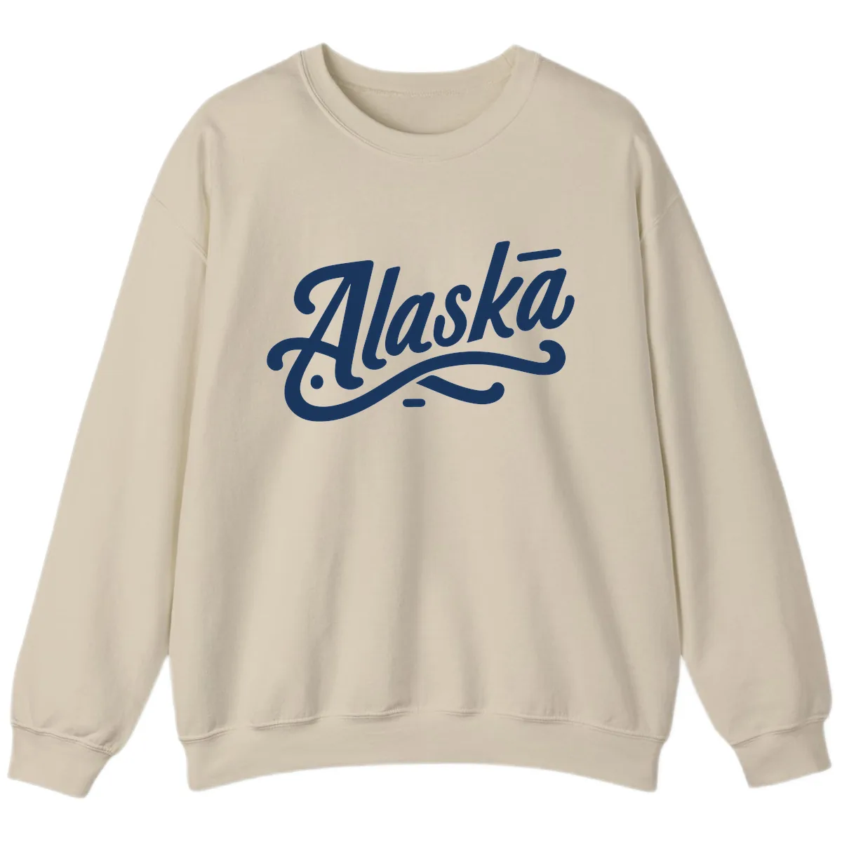 Alaska Script Calligraphy Lettering Sweatshirt in Sand