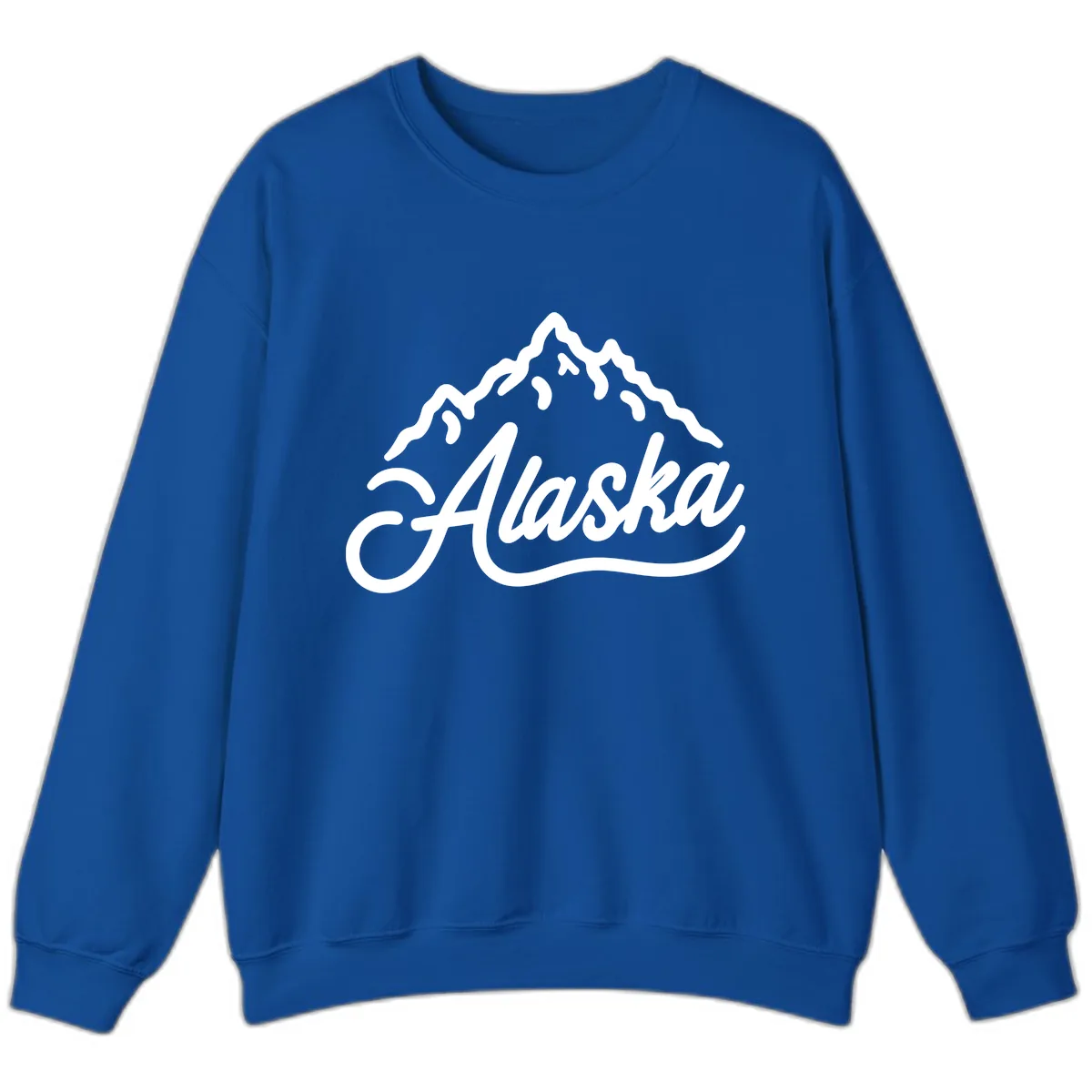 Alaska Mountain Script Wordmark Sweatshirt in Royal