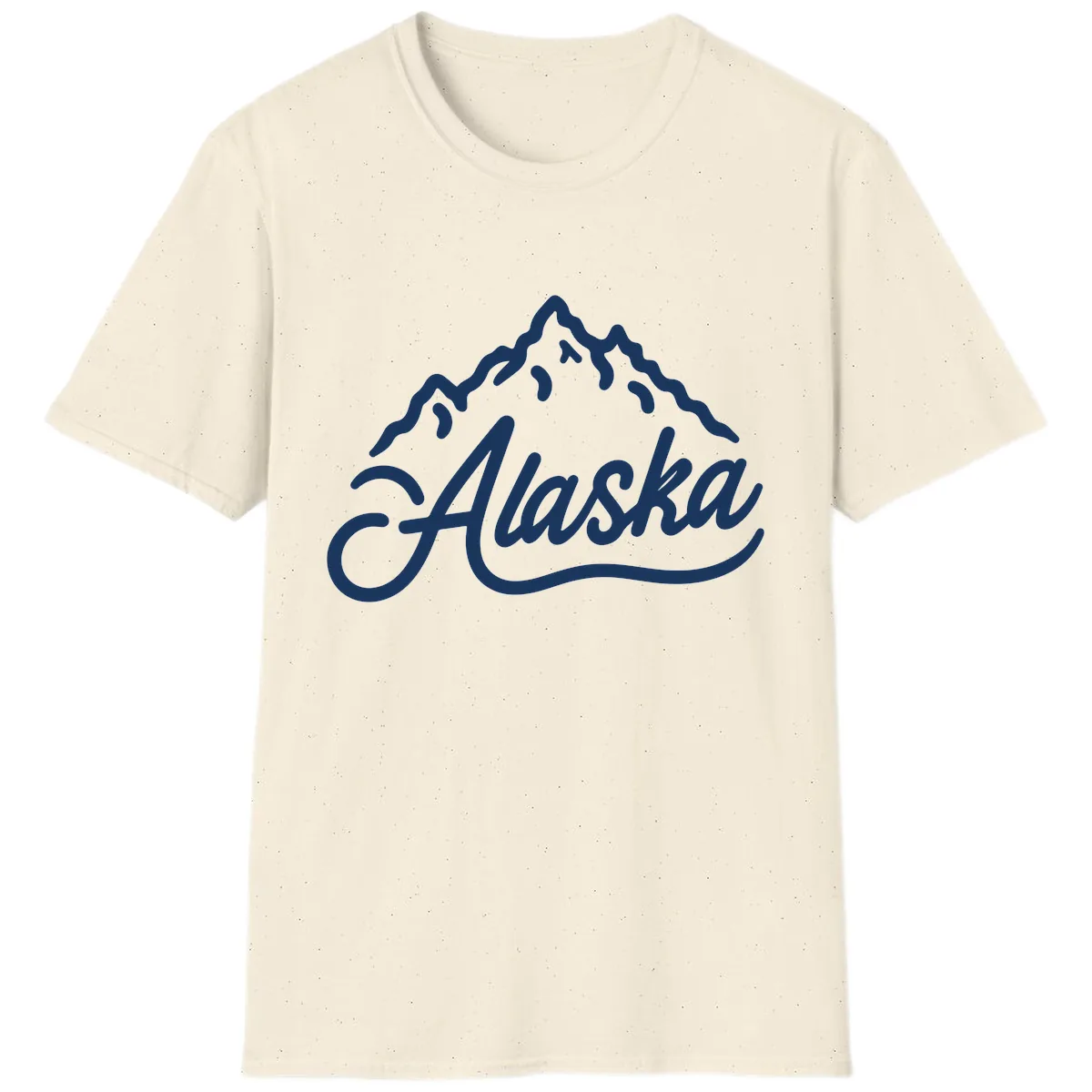 Alaska Mountain Script Wordmark T-Shirt in Natural
