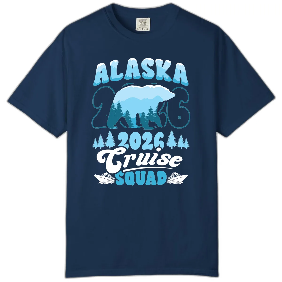Alaska 2026 Polar Bear Cruise Squad Comfort Color in Navy