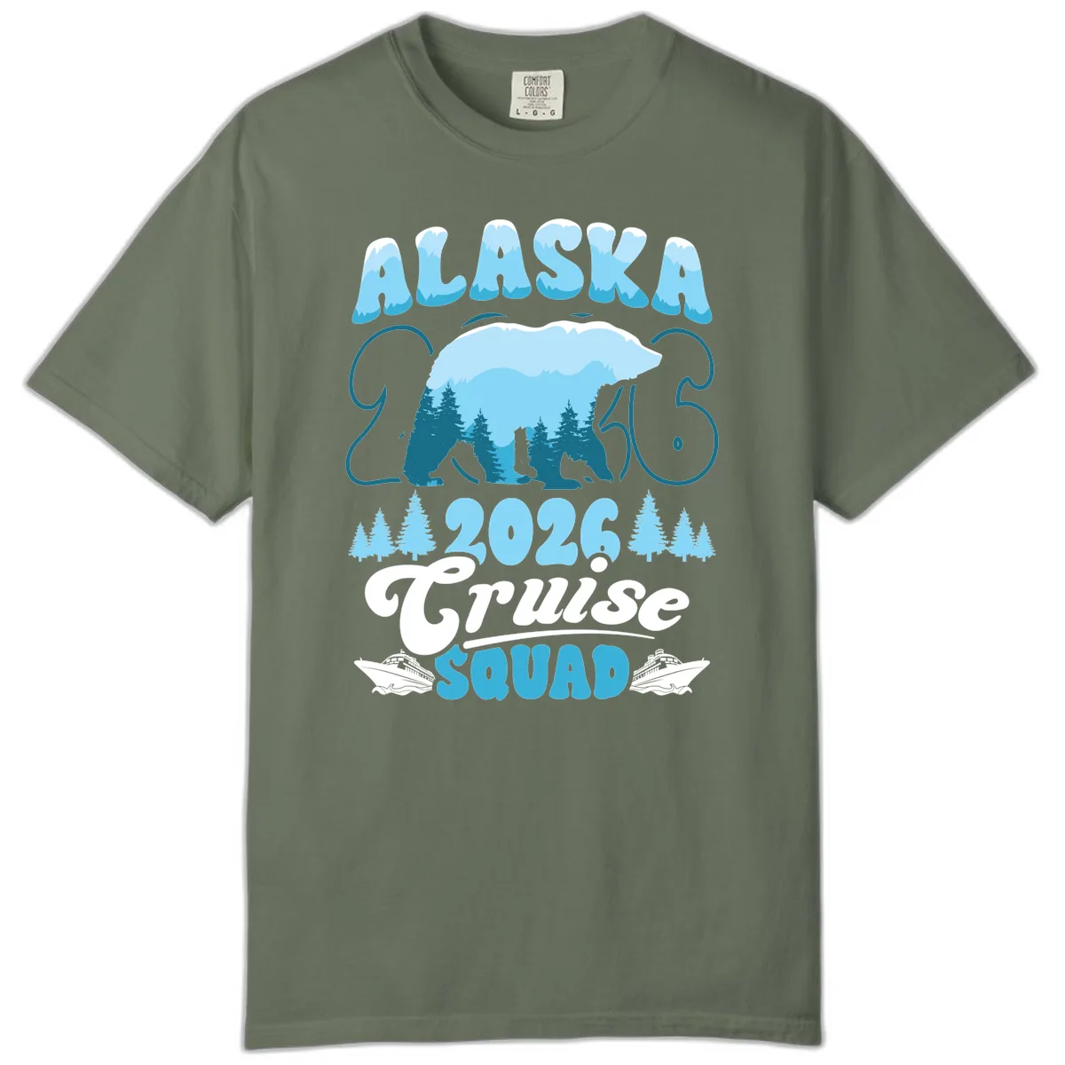Alaska 2026 Polar Bear Cruise Squad Comfort Color in Moss