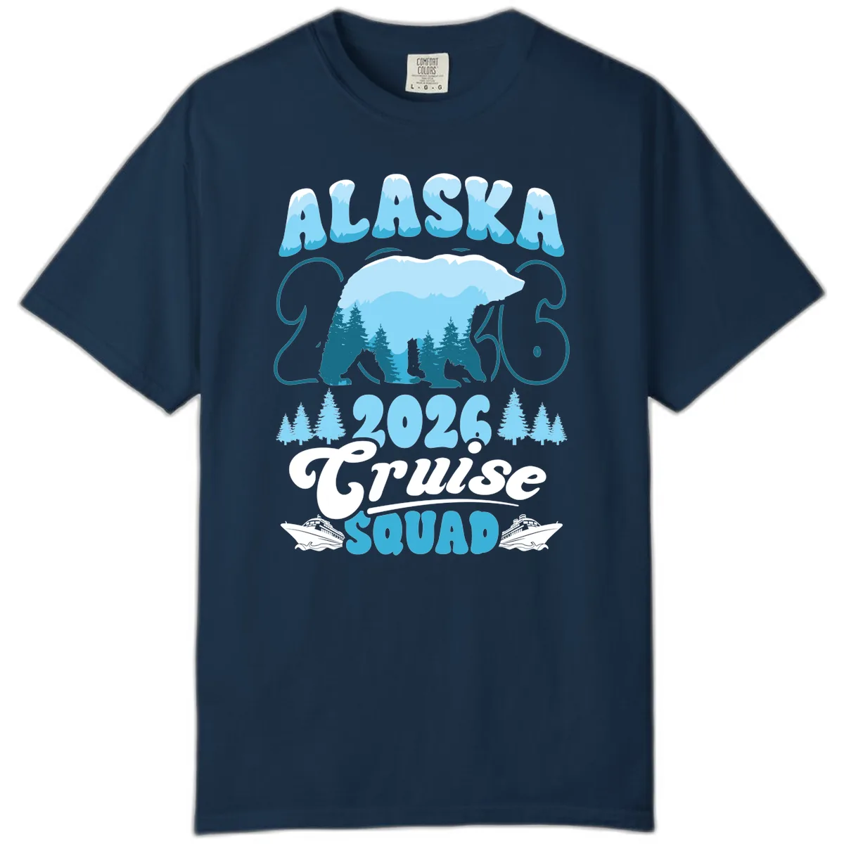 Alaska 2026 Polar Bear Cruise Squad Comfort Color in True Navy
