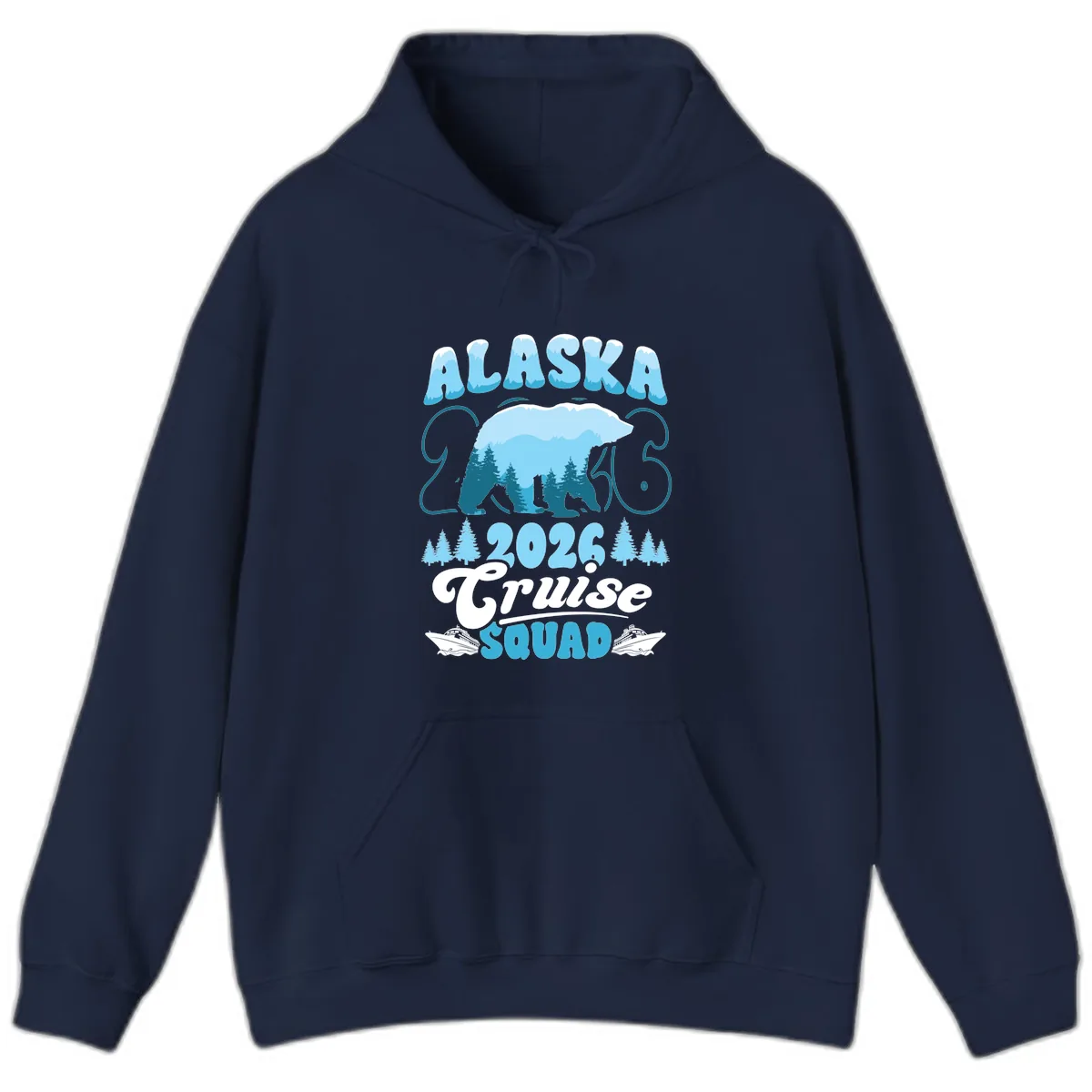 Alaska 2026 Polar Bear Cruise Squad Hoodie in Navy