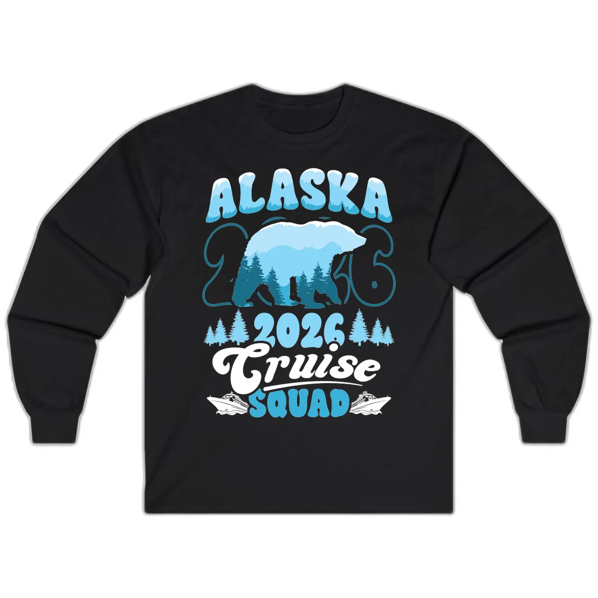 Alaska 2026 Polar Bear Cruise Squad Long Sleeve in Black