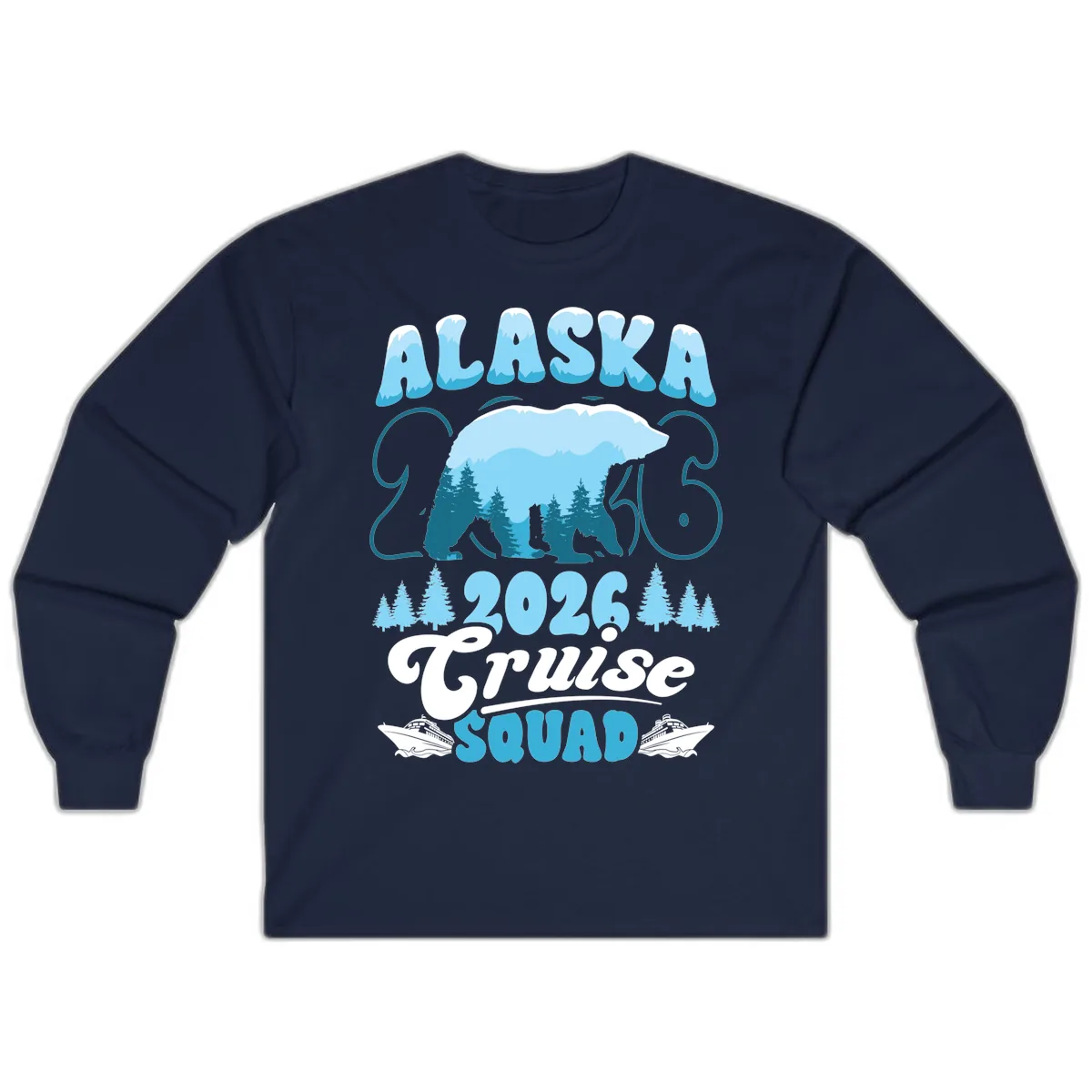 Alaska 2026 Polar Bear Cruise Squad Long Sleeve in Navy
