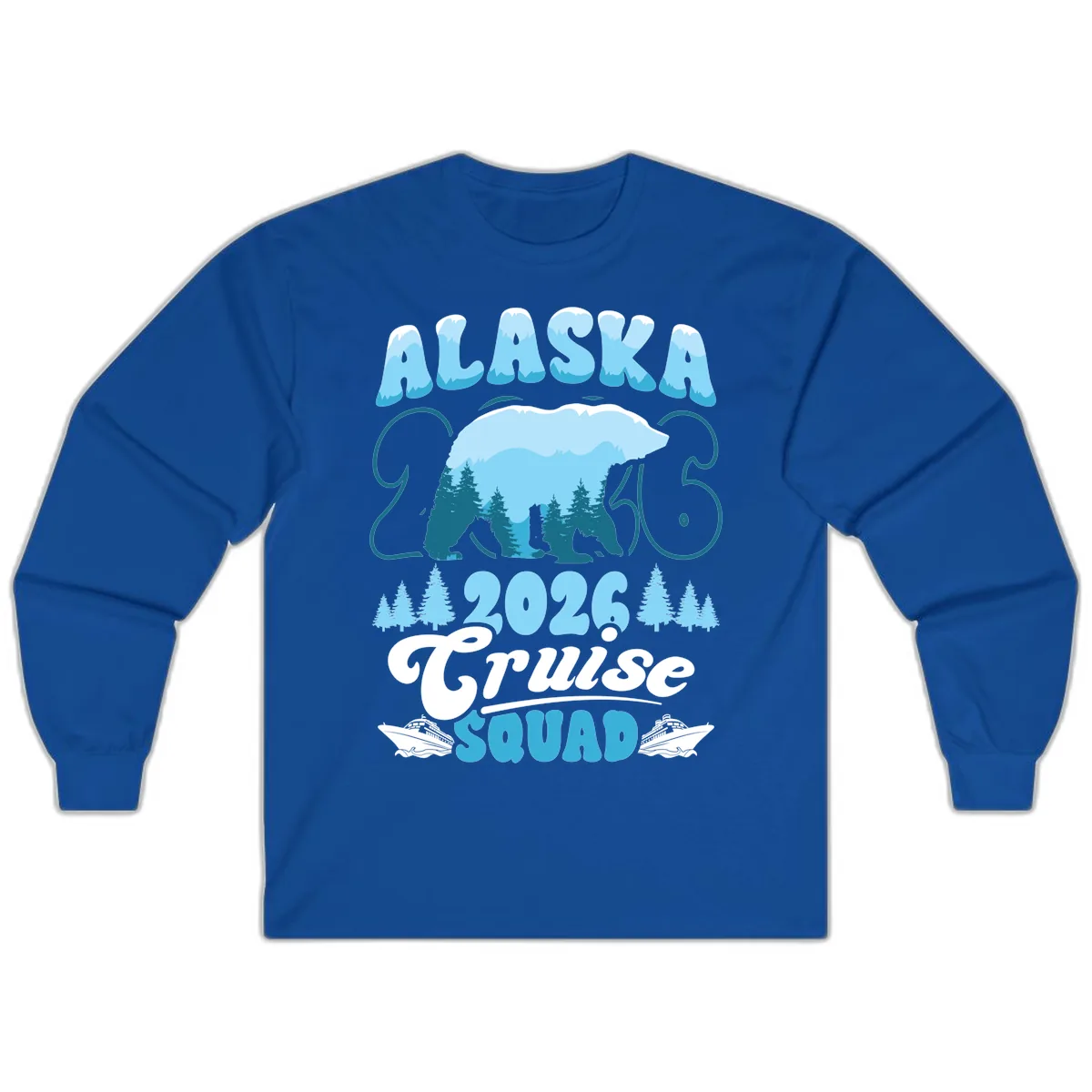 Alaska 2026 Polar Bear Cruise Squad Long Sleeve in Royal