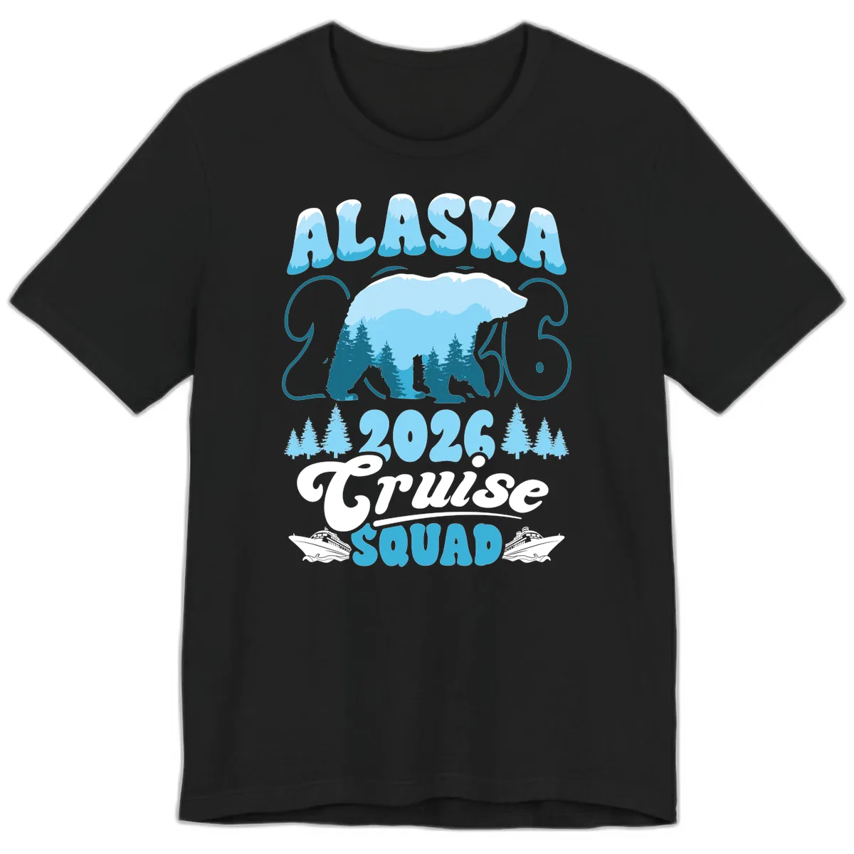 Alaska 2026 Polar Bear Cruise Squad Premium T-Shirt in Black