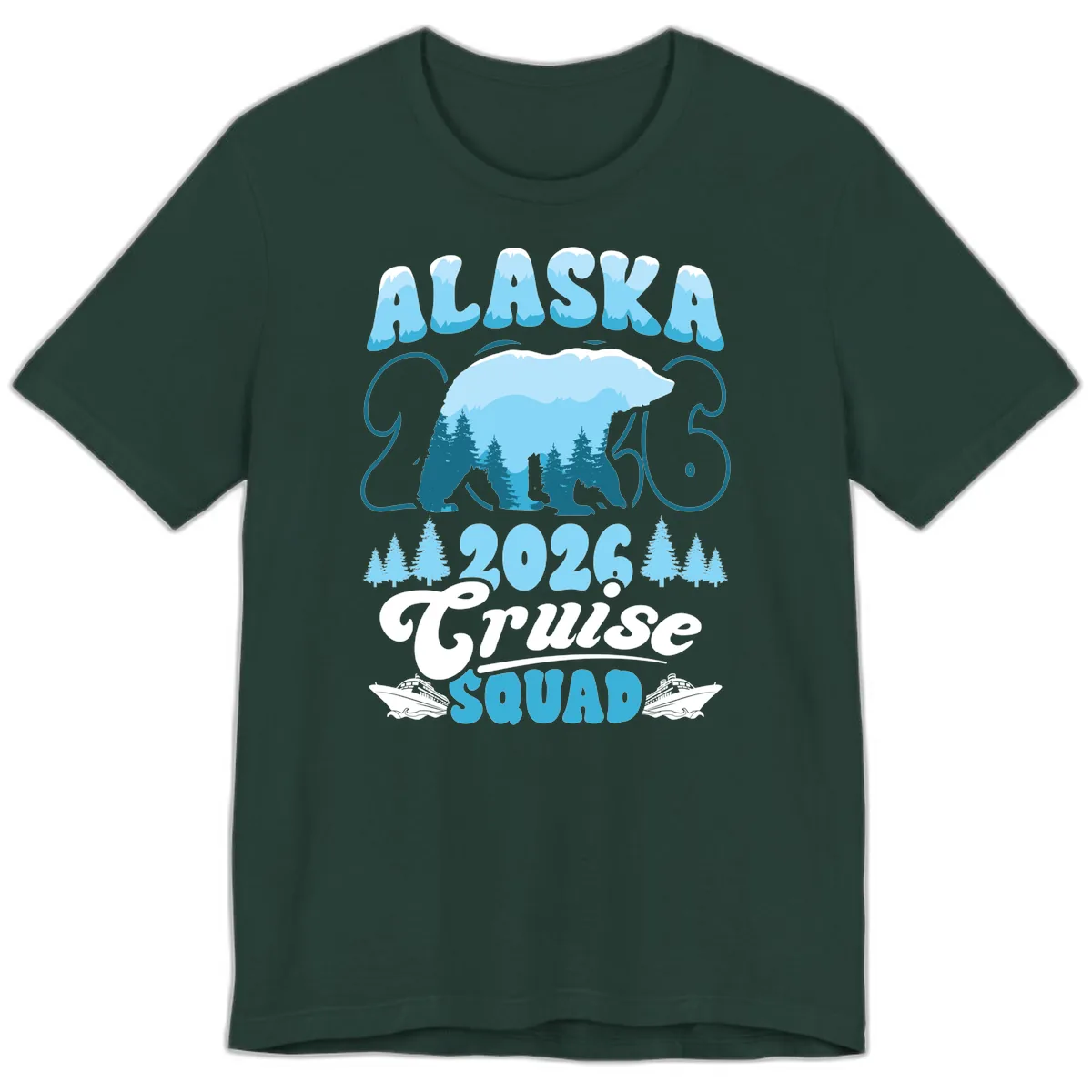 Alaska 2026 Polar Bear Cruise Squad Premium T-Shirt in Forest