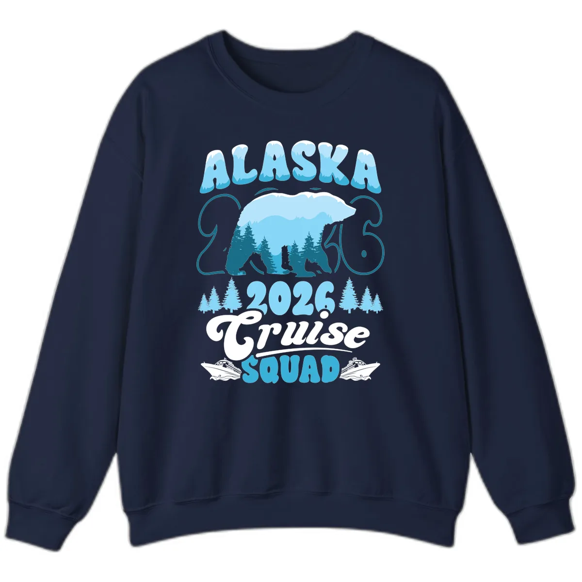 Alaska 2026 Polar Bear Cruise Squad Sweatshirt in Navy
