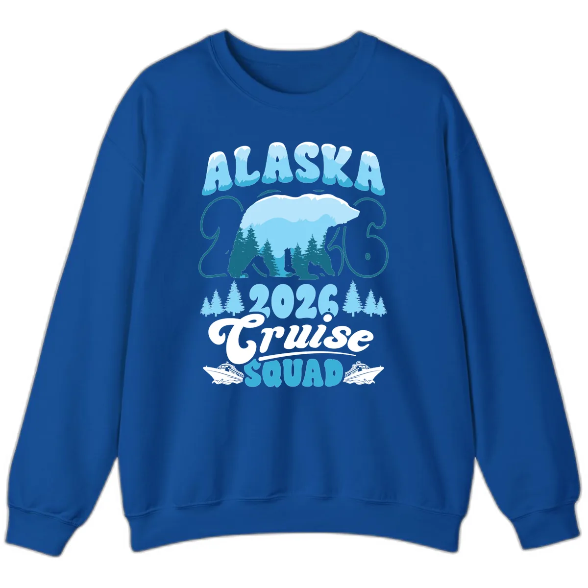 Alaska 2026 Polar Bear Cruise Squad Sweatshirt in Royal
