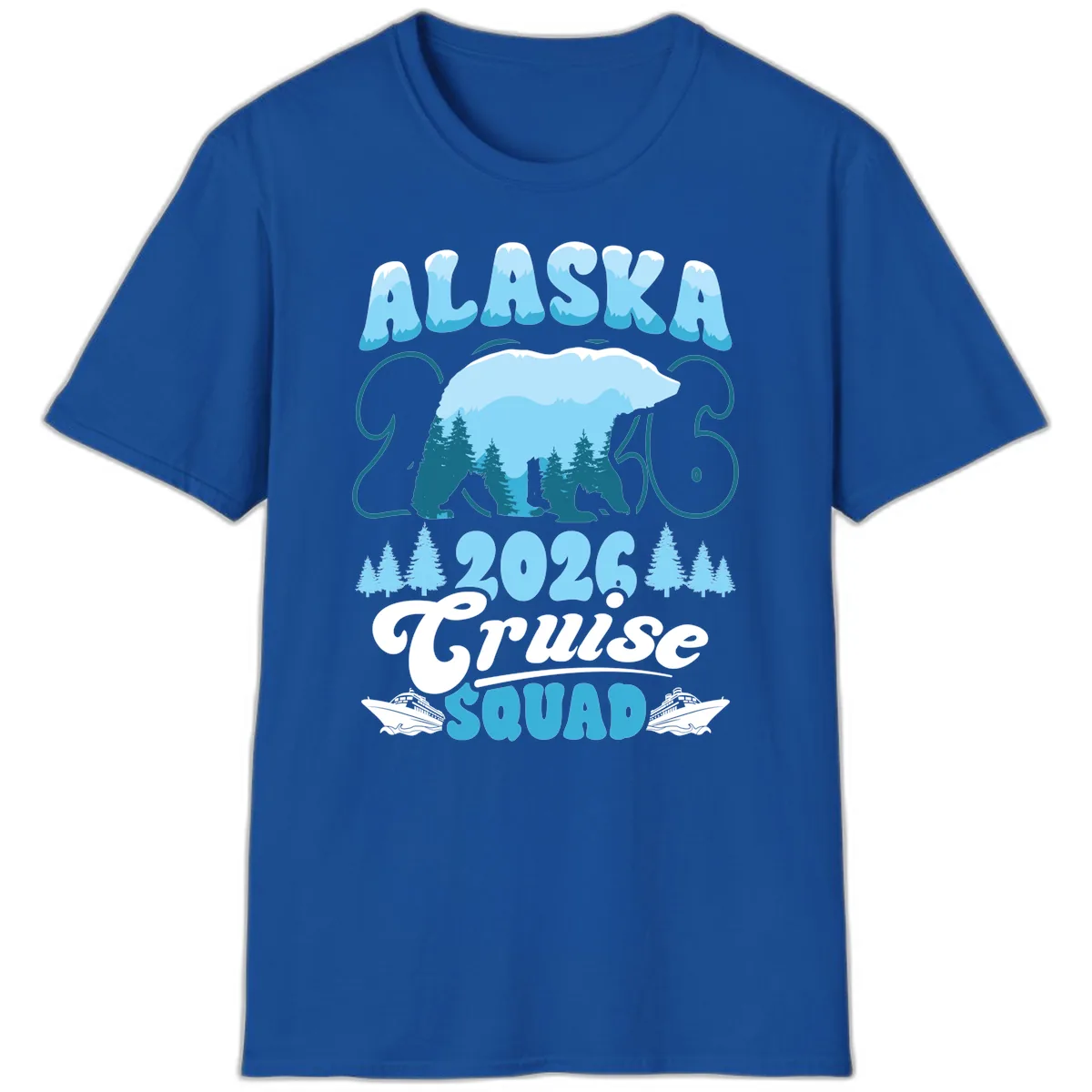 Alaska 2026 Polar Bear Cruise Squad T-Shirt in Royal