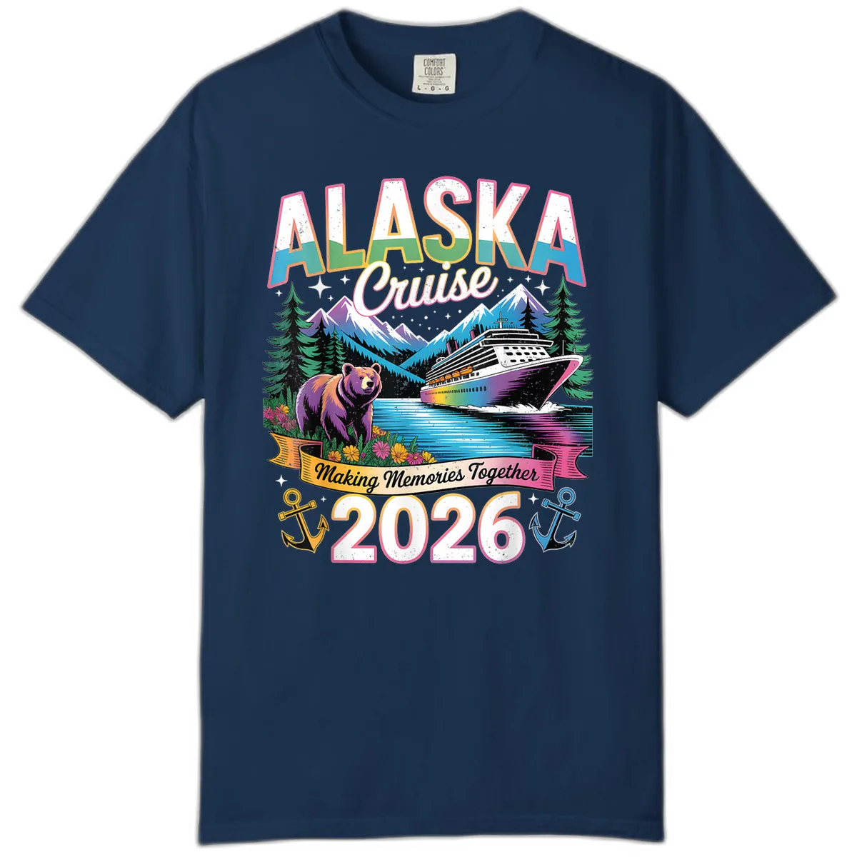 Alaska Cruise Making Memories Together 2026 Comfort Color in Navy