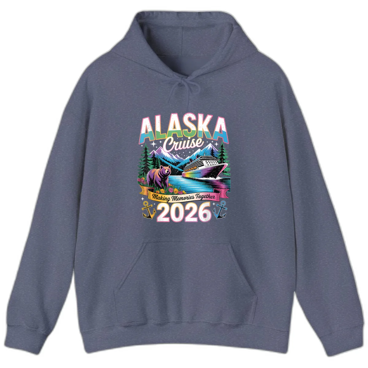 Alaska Cruise Making Memories Together 2026 Hoodie in Heather Navy