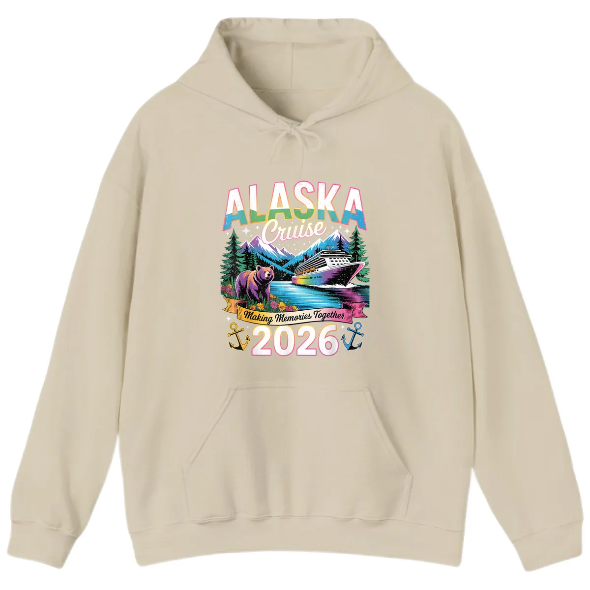 Alaska Cruise Making Memories Together 2026 Hoodie in Sand