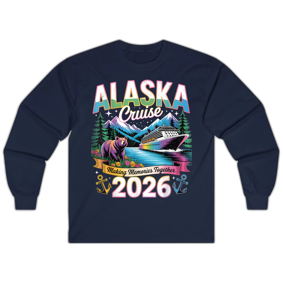 Alaska Cruise Making Memories Together 2026 Long Sleeve in Navy