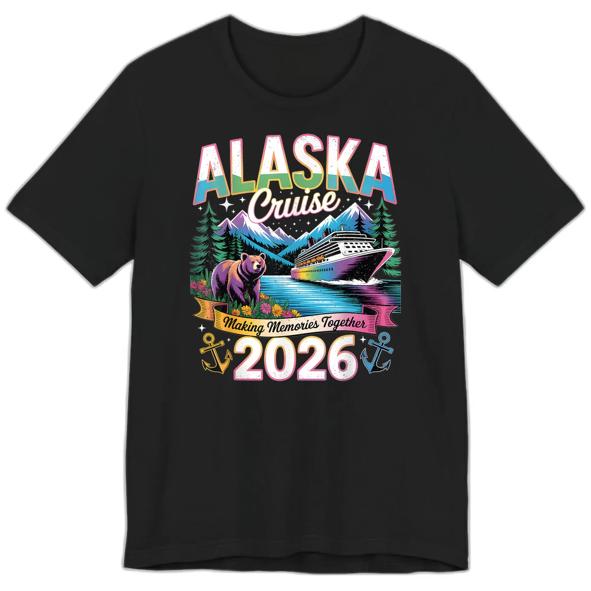 Alaska Cruise Making Memories Together 2026 Premium T-Shirt in Black