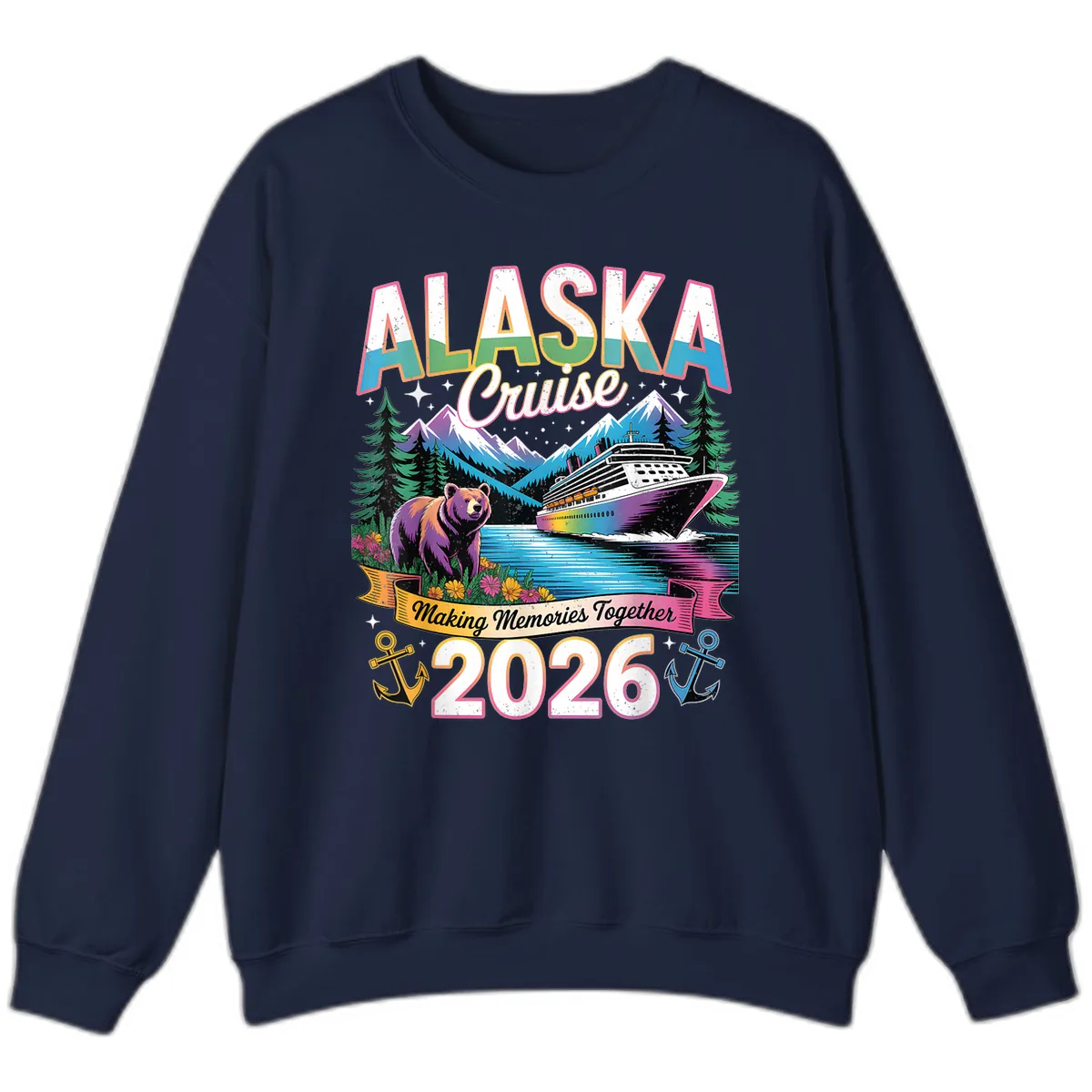 Alaska Cruise Making Memories Together 2026 Sweatshirt in Navy