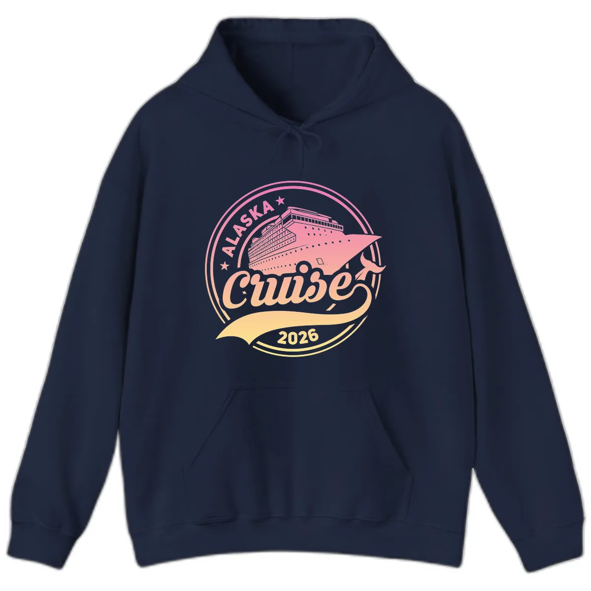 Alaska Cruise 2026 Ship Voyage Badge Hoodie in Navy