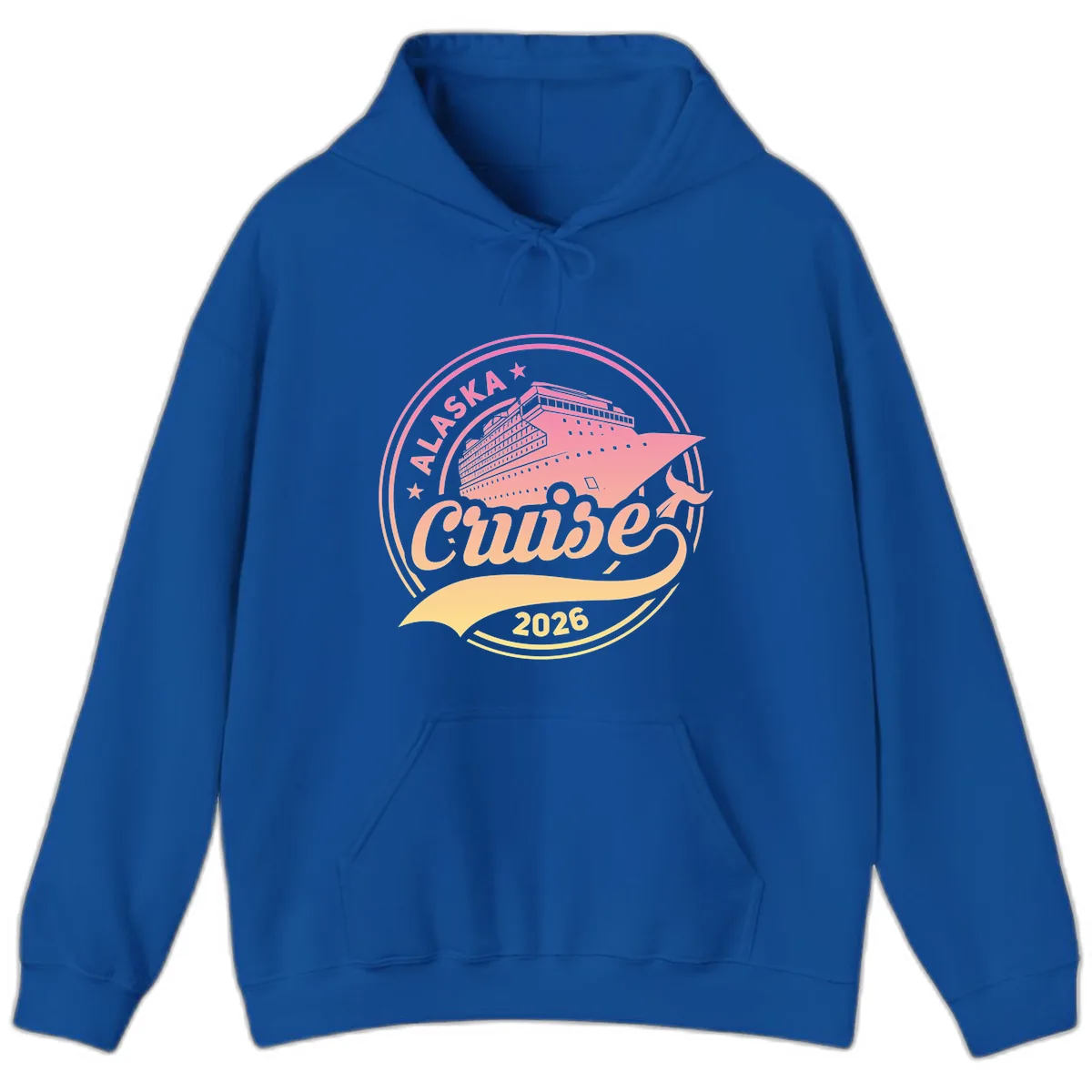 Alaska Cruise 2026 Ship Voyage Badge Hoodie in Royal