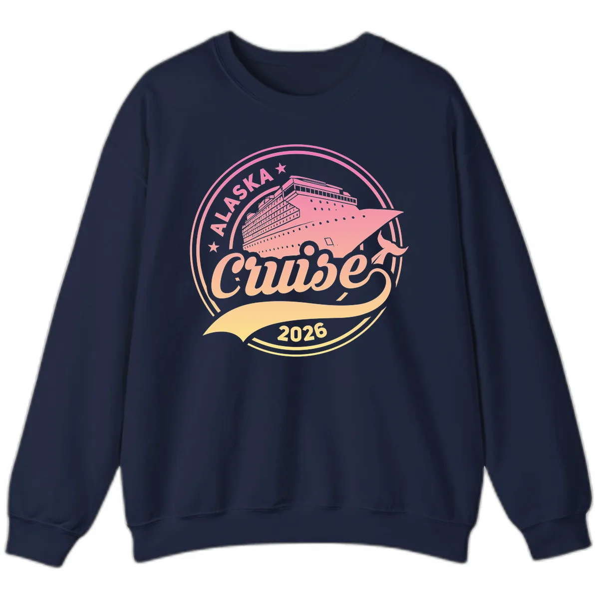 Alaska Cruise 2026 Ship Voyage Badge Sweatshirt in Navy