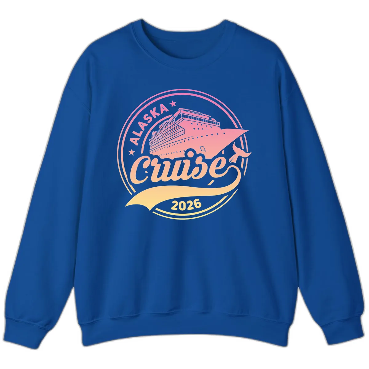 Alaska Cruise 2026 Ship Voyage Badge Sweatshirt in Royal
