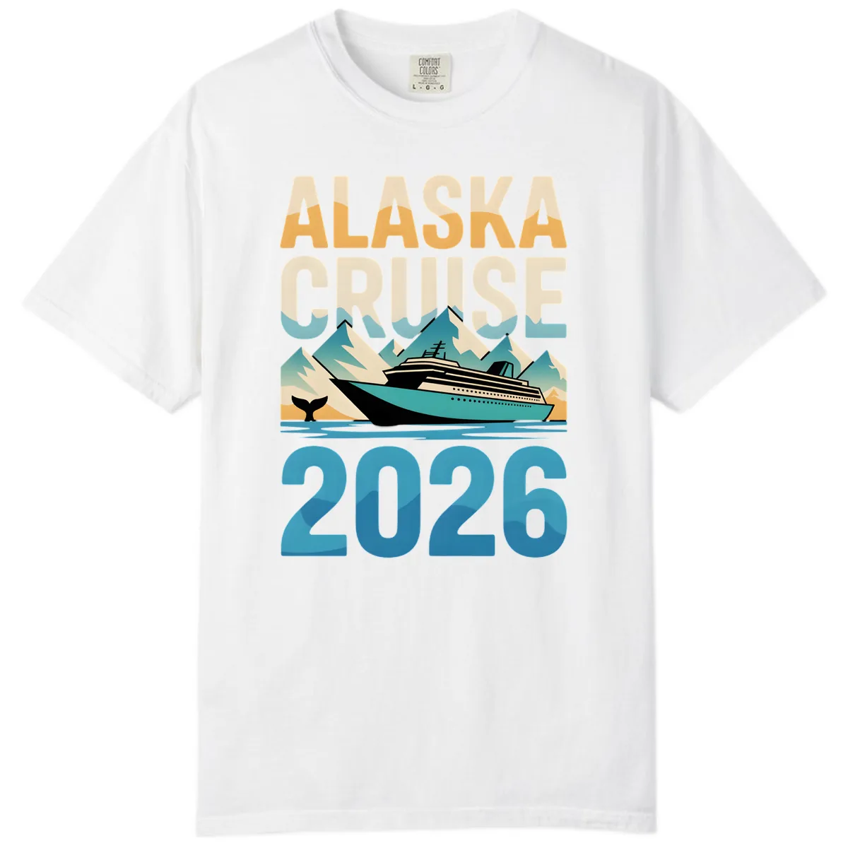 Alaska Cruise Ship 2026 Vintage Scene Comfort Color in White
