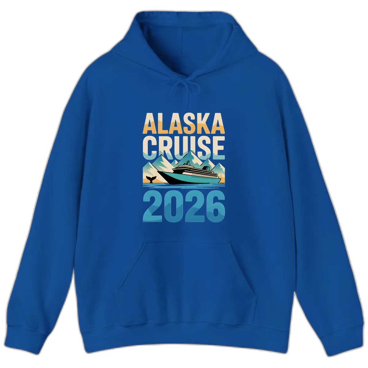 Alaska Cruise Ship 2026 Vintage Scene Hoodie in Royal