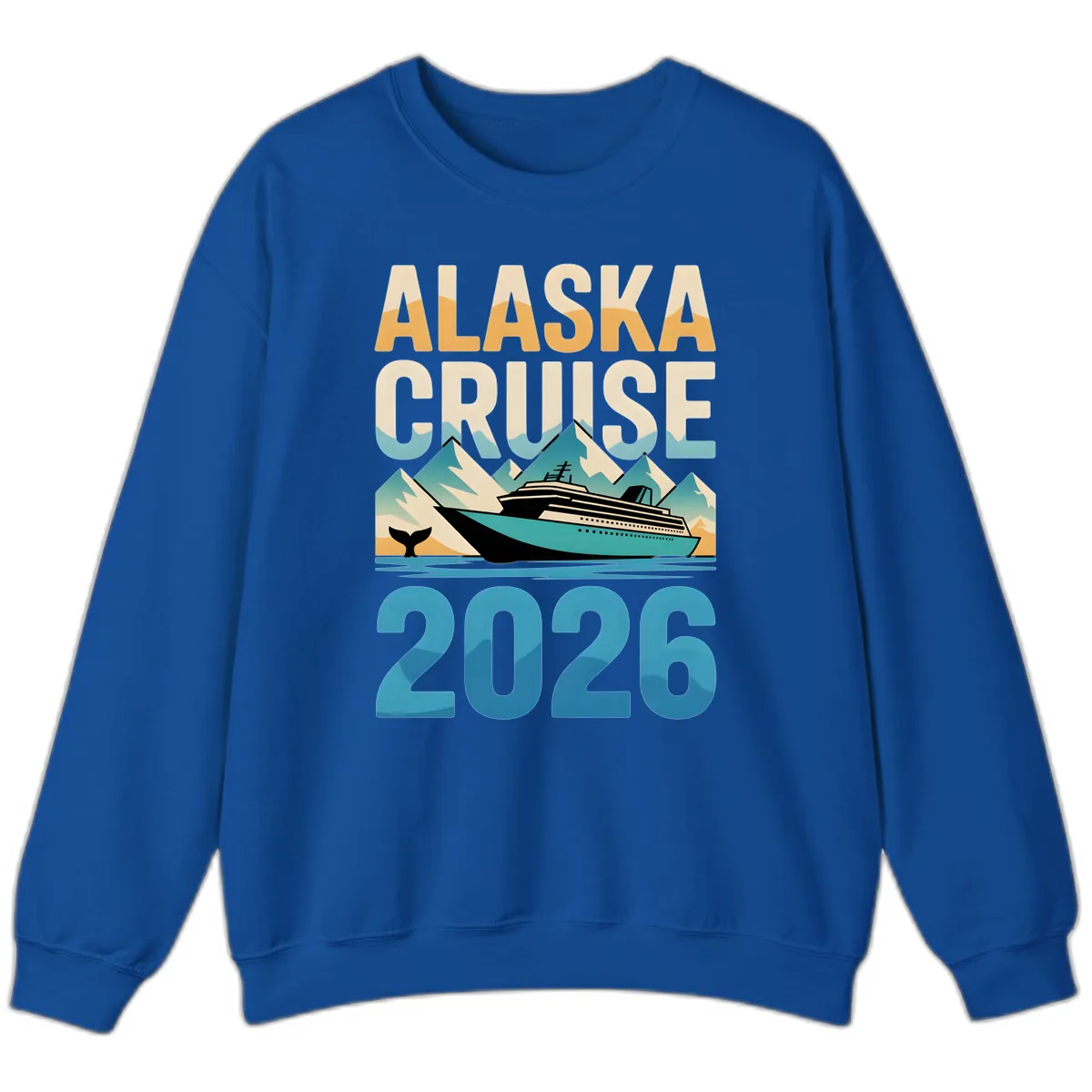 Alaska Cruise Ship 2026 Vintage Scene Sweatshirt in Royal