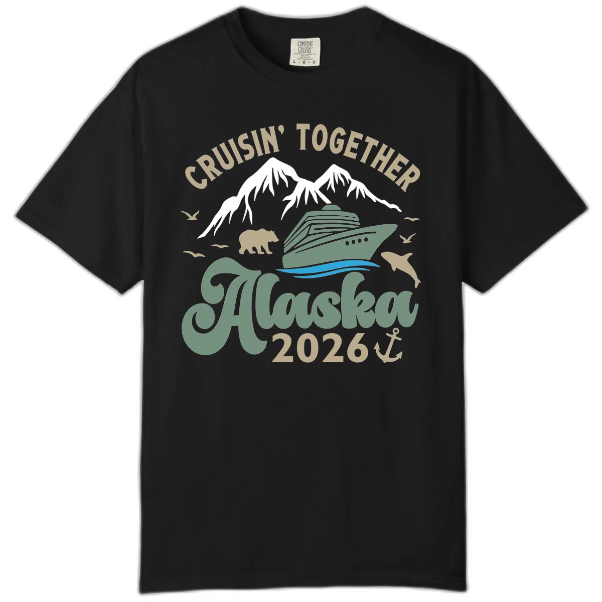 Cruisin' Together Alaska 2026 Design Comfort Color in Black