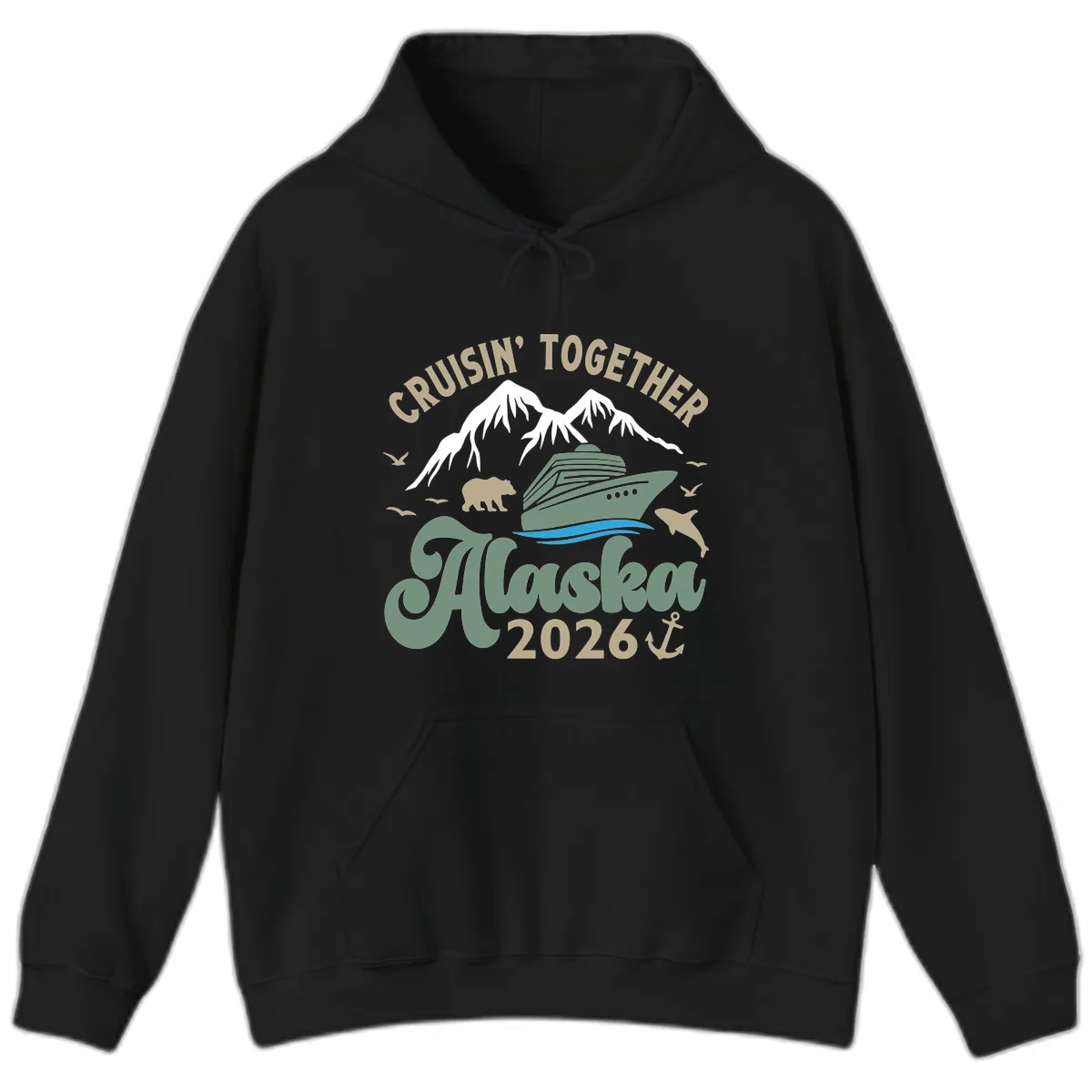 Cruisin' Together Alaska 2026 Design Hoodie in Black