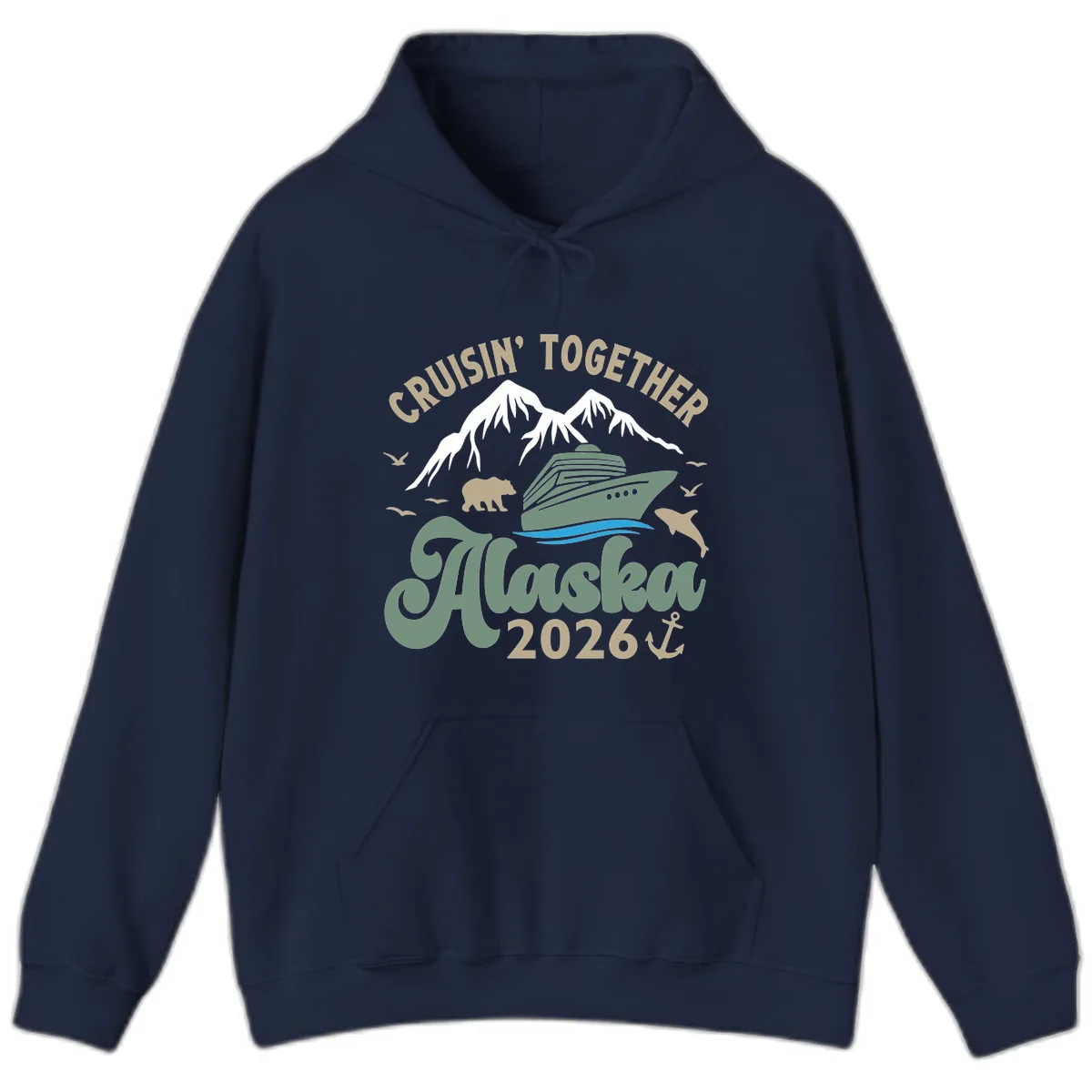 Cruisin' Together Alaska 2026 Design Hoodie in Navy