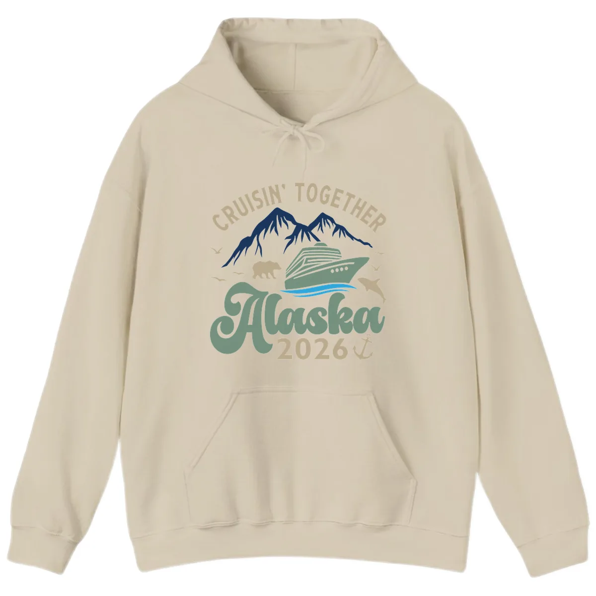Cruisin' Together Alaska 2026 Design Hoodie in Sand