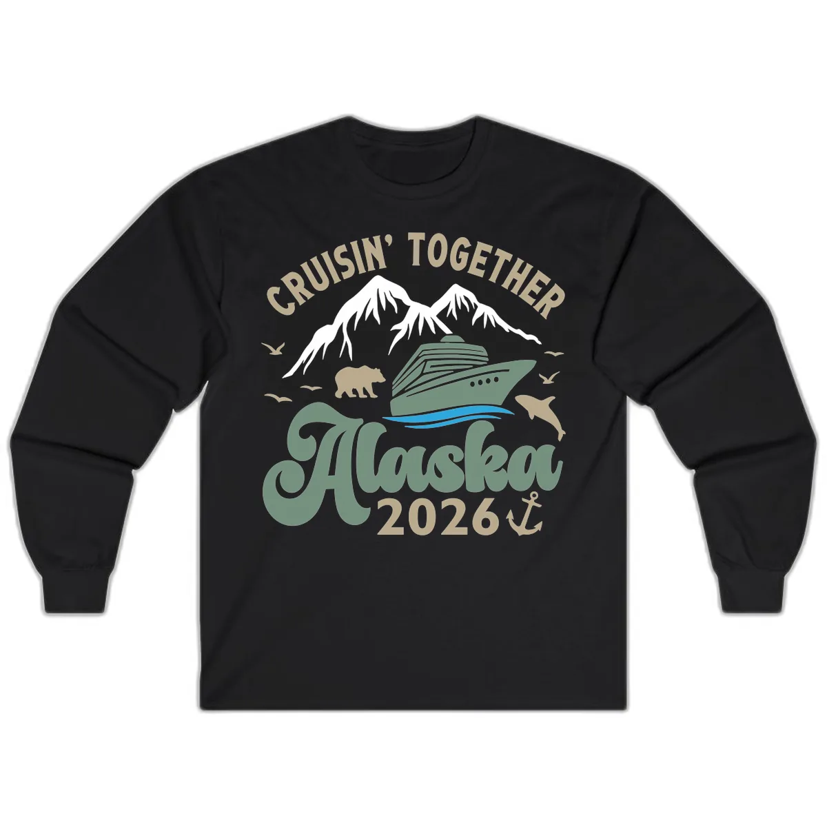 Cruisin' Together Alaska 2026 Design Long Sleeve in Black