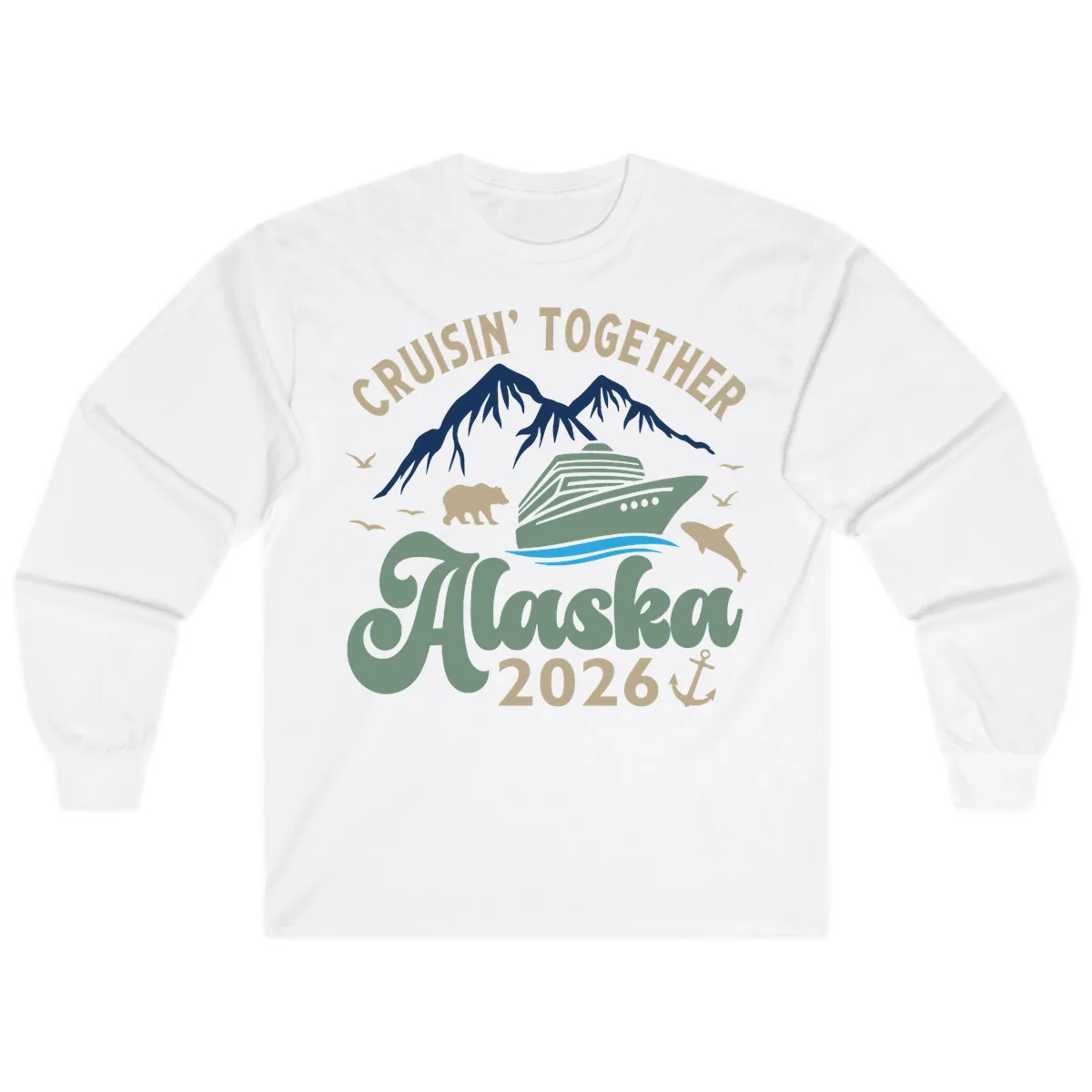 Cruisin' Together Alaska 2026 Design Long Sleeve in White
