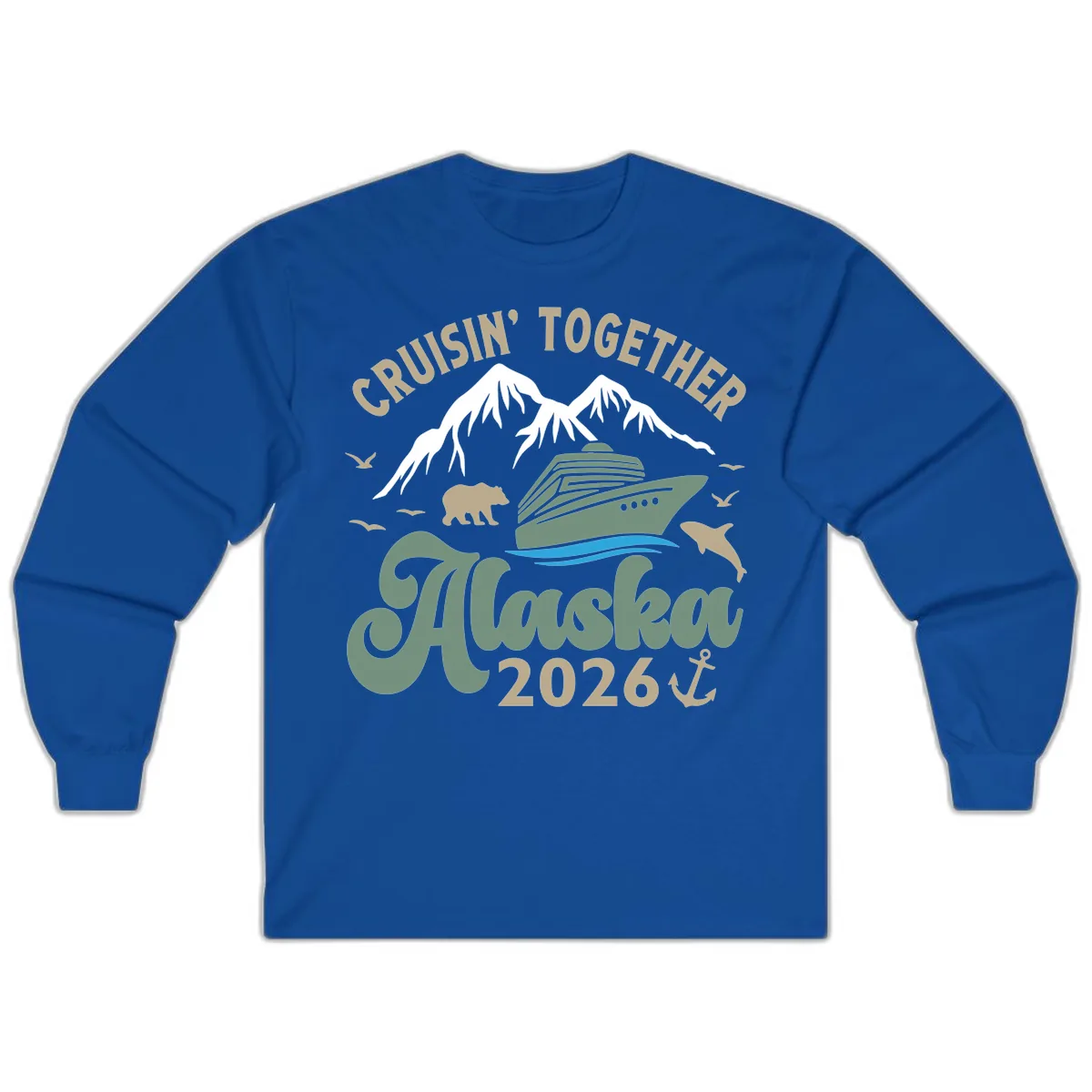 Cruisin' Together Alaska 2026 Design Long Sleeve in Royal