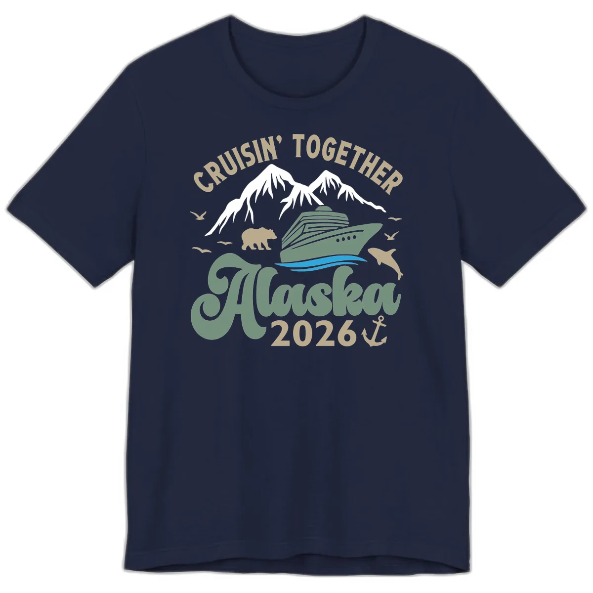 Cruisin' Together Alaska 2026 Design Premium T-Shirt in Navy