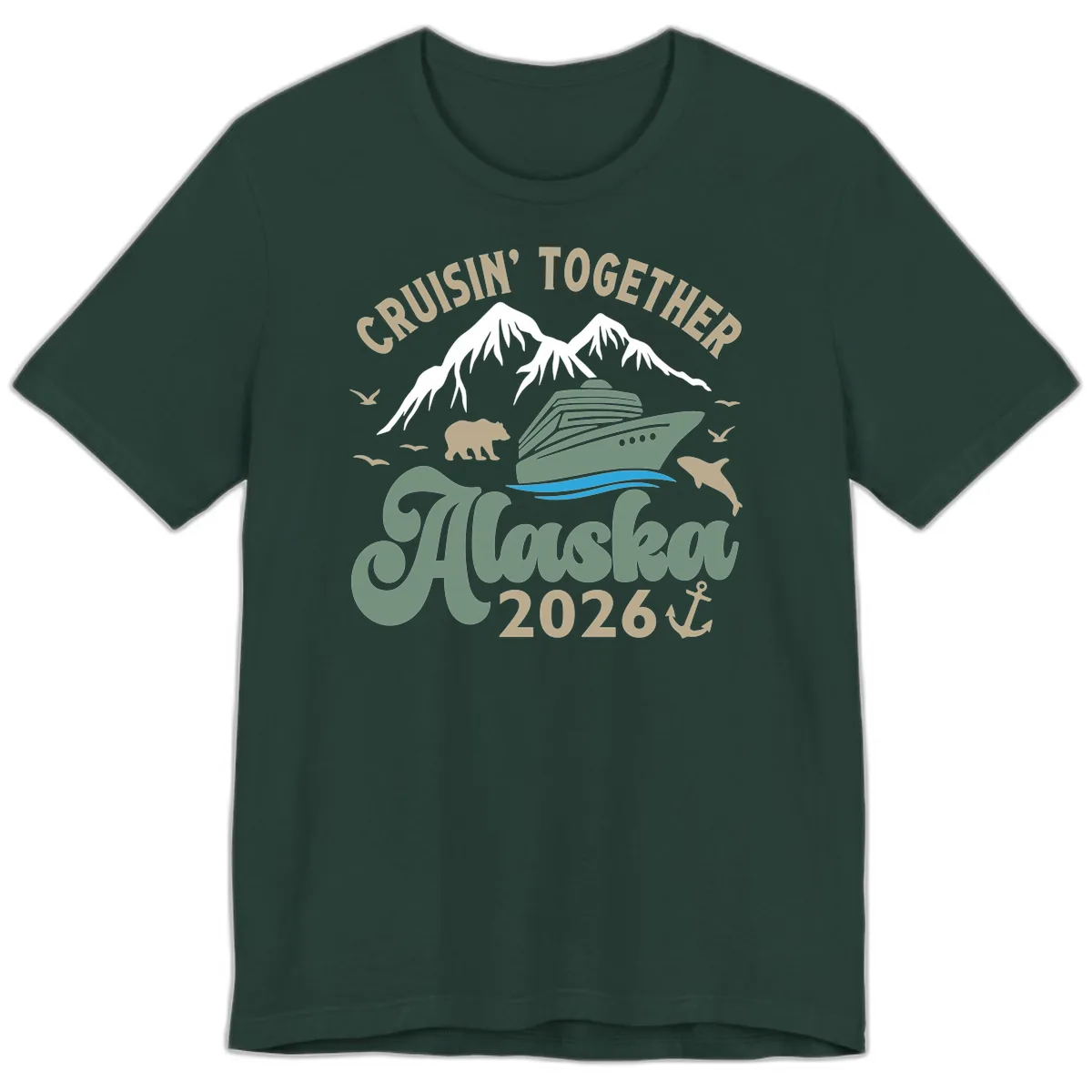Cruisin' Together Alaska 2026 Design Premium T-Shirt in Forest