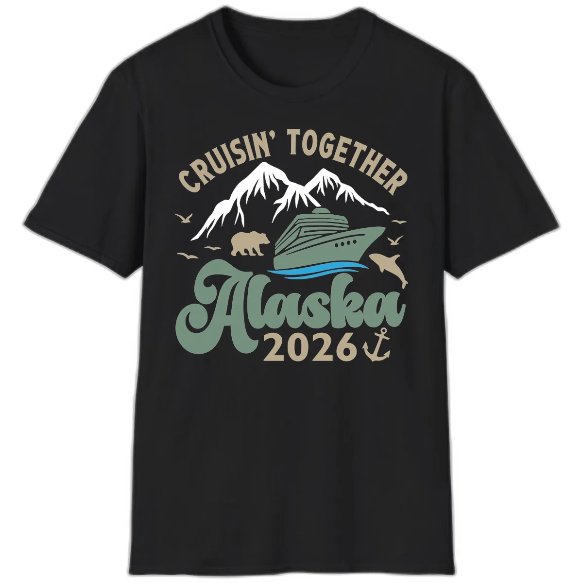 Cruisin' Together Alaska 2026 Design T-Shirt in Black