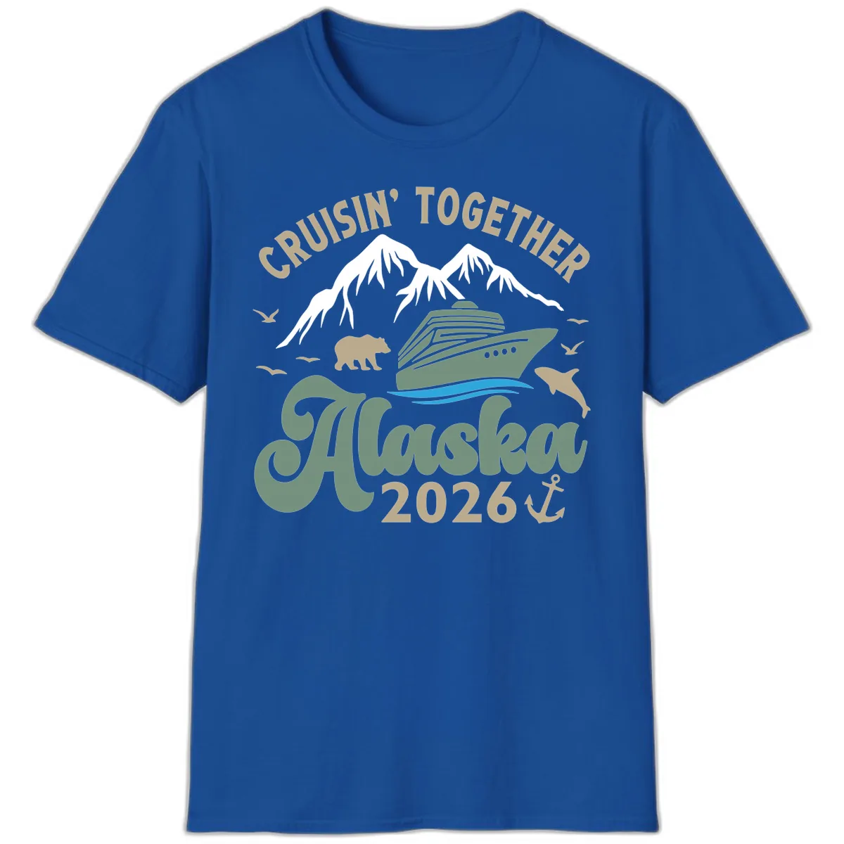 Cruisin' Together Alaska 2026 Design T-Shirt in Royal