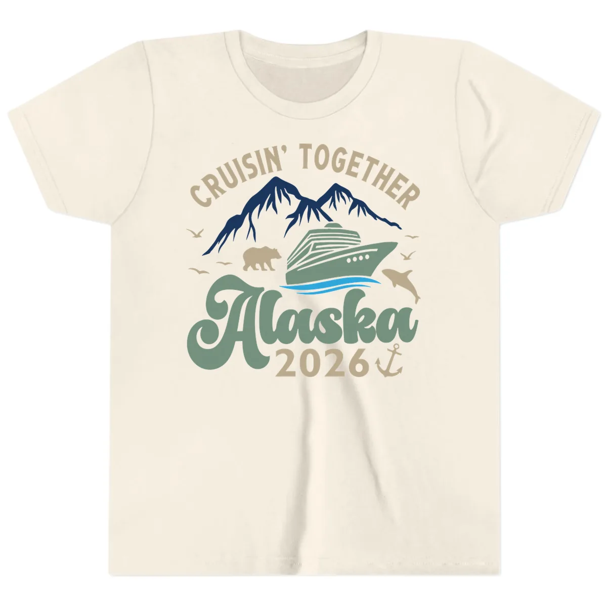 Cruisin' Together Alaska 2026 Design Youth T-Shirt in Natural