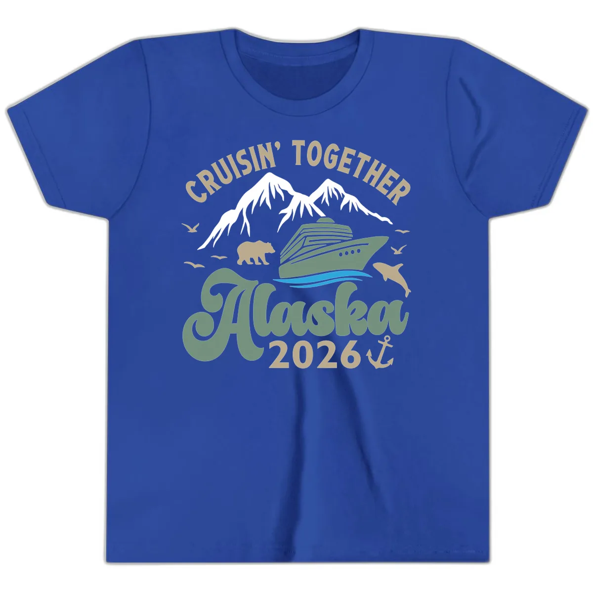 Cruisin' Together Alaska 2026 Design Youth T-Shirt in True Royal