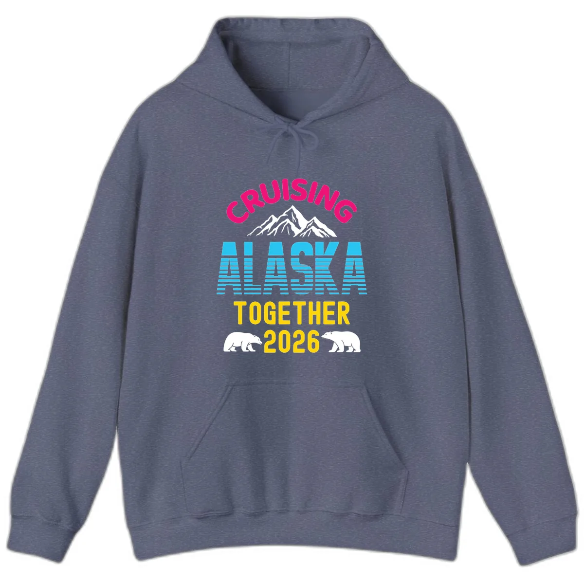 Cruising Alaska Together 2026 Scenic Design Hoodie in Heather Navy