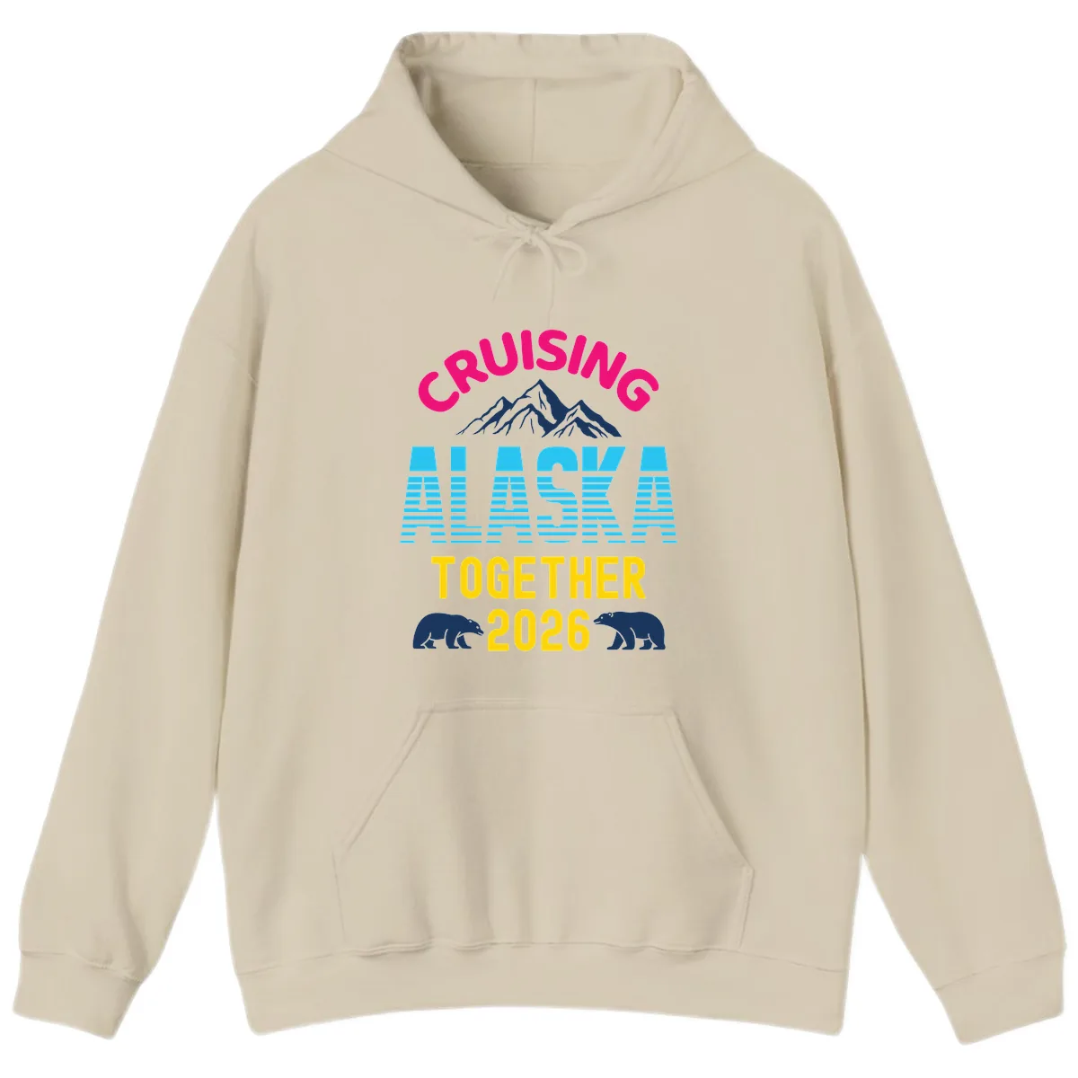 Cruising Alaska Together 2026 Scenic Design Hoodie in Sand