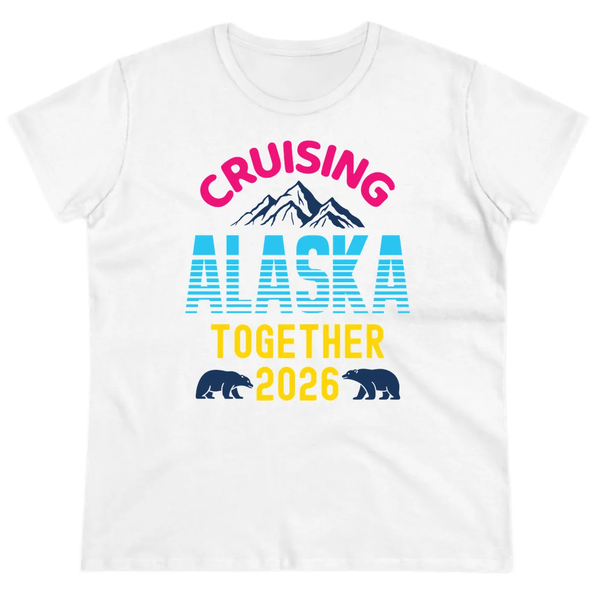 Cruising Alaska Together 2026 Scenic Design Ladies Tee in White
