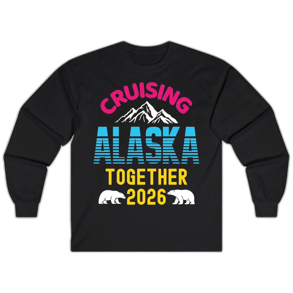 Cruising Alaska Together 2026 Scenic Design Long Sleeve in Black